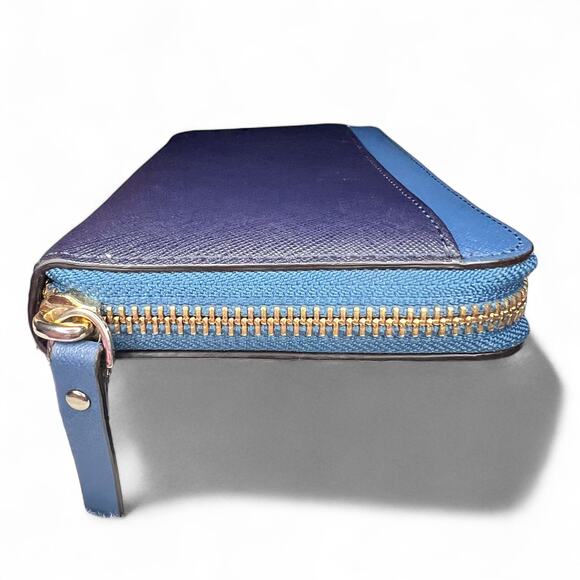 Kate Spade NEW YORK Two-Tone Blue Saffiano Leather Slim Bifold Wallet EUC - Picture 12 of 15